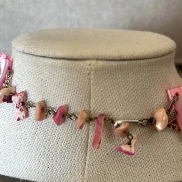 Pink Sea Shell Vintage Japan Collar Necklace - Picture 3 of 4